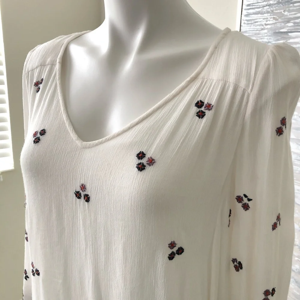 Free People Oxford Embroidered Mini Dress Size XS